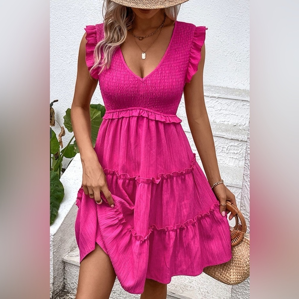Island Hues Summer Hot Pink Mini Dress